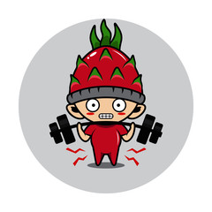 Dragonfruit mascot cute character activity illustration