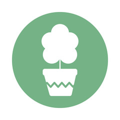 houseplant with potted, block and flat style icon
