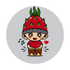 Dragonfruit mascot cute character activity illustration