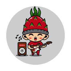 Dragonfruit mascot cute character activity illustration