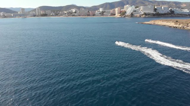 Jetskis having fun from a drone