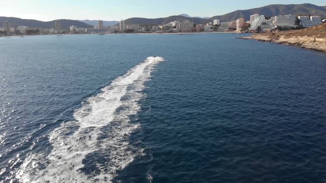 Jetski entering a bay