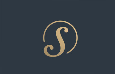 gold golden yellow alphabet letter S logo icon design for business company
