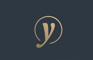 gold golden yellow alphabet letter Y logo icon design for business company