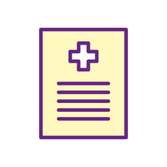 Isolated cross inside document line and fill style icon vector design