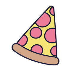 slice pizza fast food cartoon icon style design