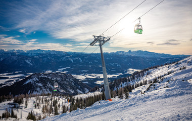 Tauplitz Alm close to Bad Mitterndorf in Styria, Austria, in winter