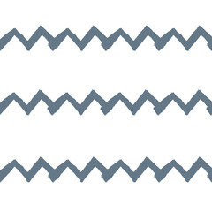 Naklejka premium Hand drawn Seamless Blue chevron Repeat Vector Pattern. Blue. 