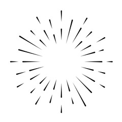 Obraz premium Sunburst set isolated on white background. Sunburst black color. Flat style - stock vector.