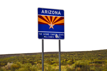 Arizona Schild mit weißem Hintergrund