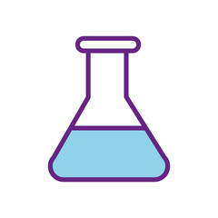 Isolated chemistry flask line and fill style icon vector design