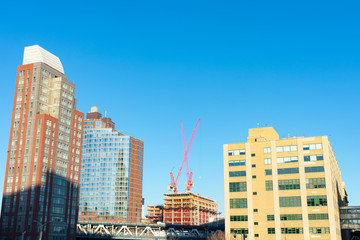 Fototapeta na wymiar Skyscrapers and Construction in Dumbo Brooklyn New York