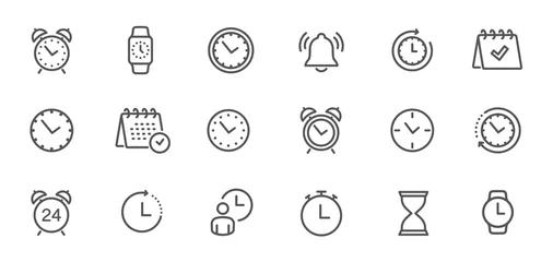 Deurstickers Time and clock, calendar, timer line icons. Vector linear icon set - stock vector. © Comauthor