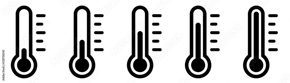 Wall mural weather sign. temperature icon set. temperature scale symbol. warm cold symbol - stock vector.