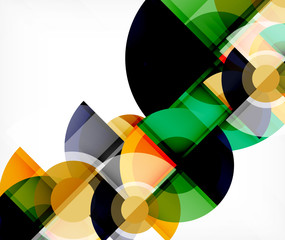 Obraz premium Abstract background, circle and triangle design round shapes overlapping. Geometric trendy template. Vector Illustration For Wallpaper, Banner, Background, Card, Book Illustration, landing page