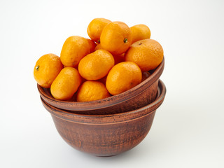 Mandarin. Tangerine with leaf isolated on white