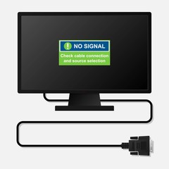 No Signal Message on Monitor Screen When Disconnected Cable