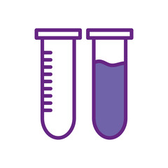 Isolated chemistry tubes line and fill style icon vector design