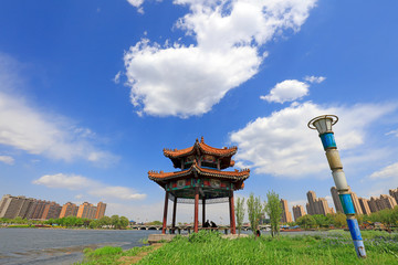 Chinese traditional Pavilion in parks, Luannan, Hebei, China