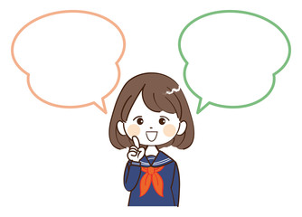 女性、学生、説明