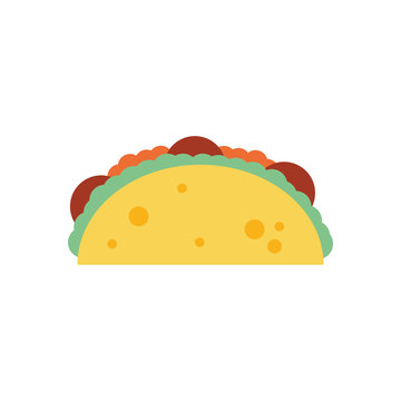 Mexican taco flat style icon vector design