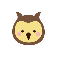 Cute owl cartoon flat style icon vector design