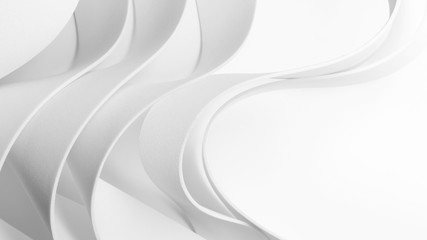 Structure with wavy white elements, abstract background.