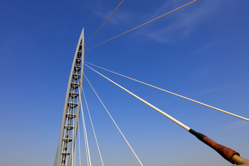 Obraz premium Steel beam and cable-stayed cable