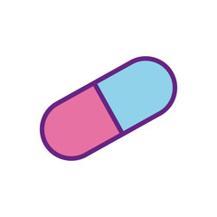 Isolated pill line and fill style icon vector design