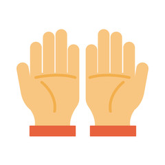 Obraz premium open hands gesture palm traditional ramadan arabic islamic celebration tone color icon