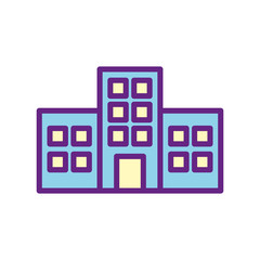 Isolated city buildings line and fill style icon vector design