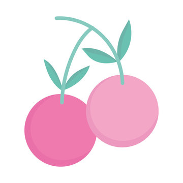 cherry fresh fruit food cartoon icon style design