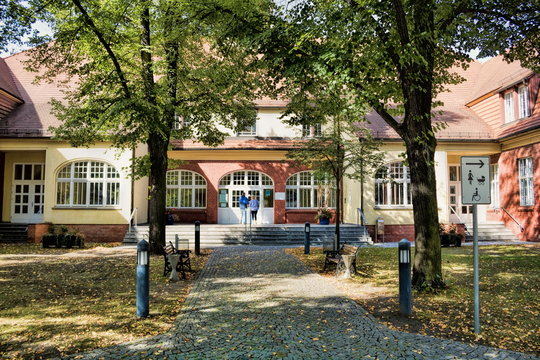 wildau, germany - 23.09.2019 - eingang zum alten rathaus
