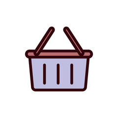 Isolated shopping basket line and fill style icon vector design