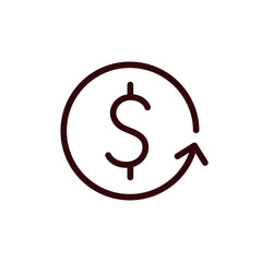 Isolated dollar with arrow line and fill style icon vector design