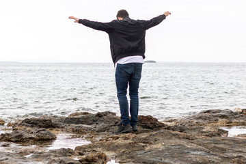 Young man on the beach