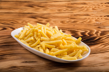 french fries on a large white plate
