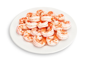 Cooked shrimp isolated on white background. This has clipping path.