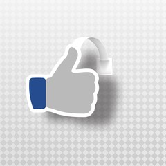Thumb up tag isolated on transparent background.