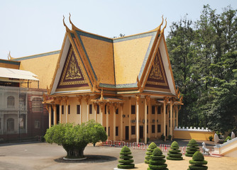 Preah Reach Damnak Chan at Royal Palace (Preah Barum Reachea Veang Nei Preah Reacheanachak Kampuchea) in Phnom Penh. Cambodia