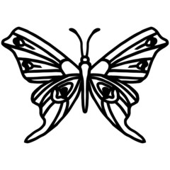 black silhouette pattern, stylized butterflies, isolate on a white background, for design different, template, stencil