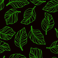 Fototapeta na wymiar seamless pattern with stylized leaves, wallpaper ornament, wrapping paper