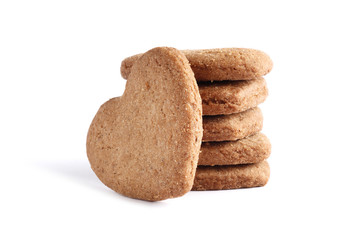 Cookie hearts isolated on a white background