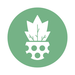 houseplant with potted, block and flat style icon