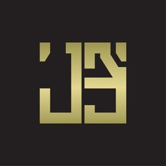 Obraz premium JE Logo with squere shape design template with gold colors