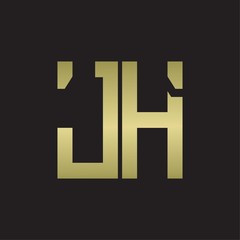 JH Logo with squere shape design template with gold colors