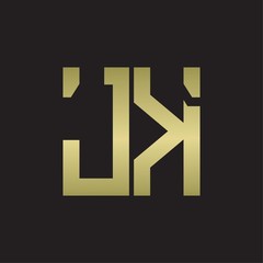 Obraz premium JK Logo with squere shape design template with gold colors