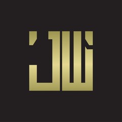 JW Logo with squere shape design template with gold colors