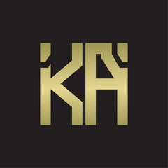 Obraz premium KA Logo with squere shape design template with gold colors