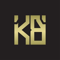 KB Logo with squere shape design template with gold colors